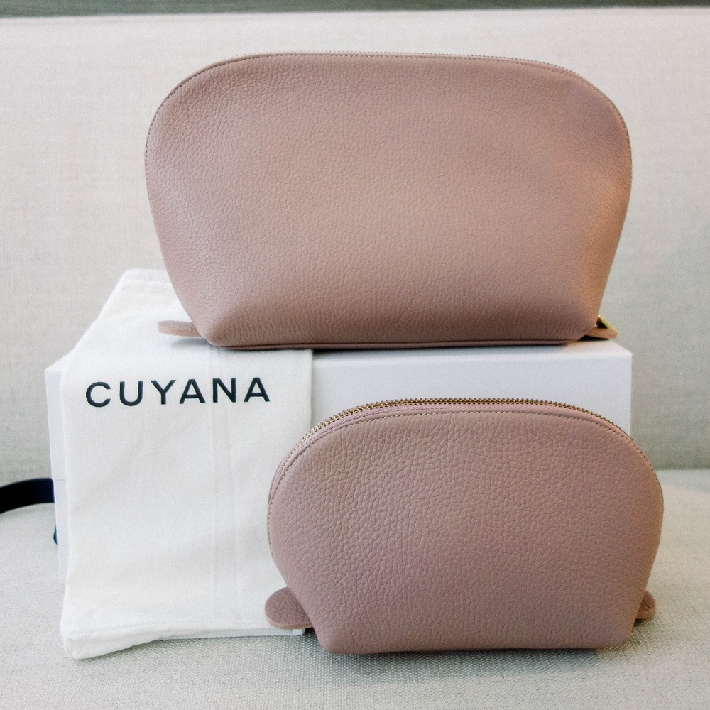 Cuyana Leather Travel Case Set - Soft Rose